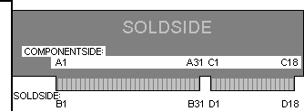 98 pin (62+36)ISA EDGE male connector