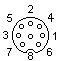 8 pin DIN (DIN45326) male connector