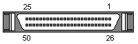 50 pin hi-density D-SUB female connector