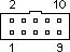 10 pin IDC male connector