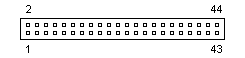 44 pin IDC (0.75") male connector