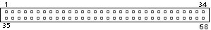 68 pin male connector