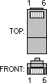 6 pin RJ12 male connector